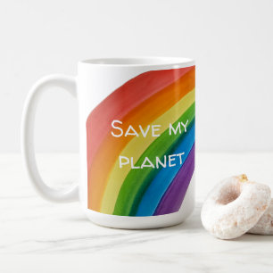 RAINBOW Save my planet (customisable) Coffee Mug