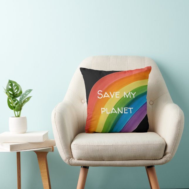 RAINBOW Save my planet (customisable) Cushion (Chair)