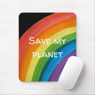 RAINBOW Save my planet (customisable) Mouse Pad