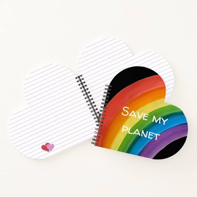 RAINBOW Save my planet (customisable) Notebook (Inside)