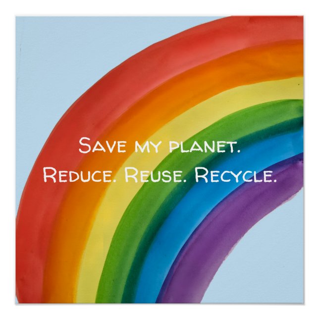RAINBOW Save my planet (customisable) Poster (Front)