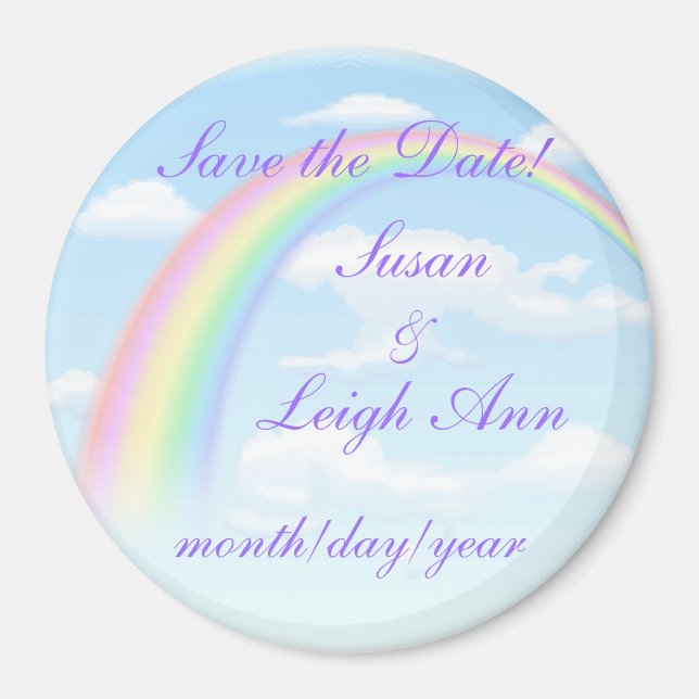 Rainbow Save the Date! Magnet (Front)