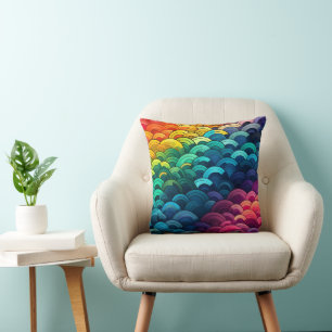 Rainbow Scale Pattern Cushion