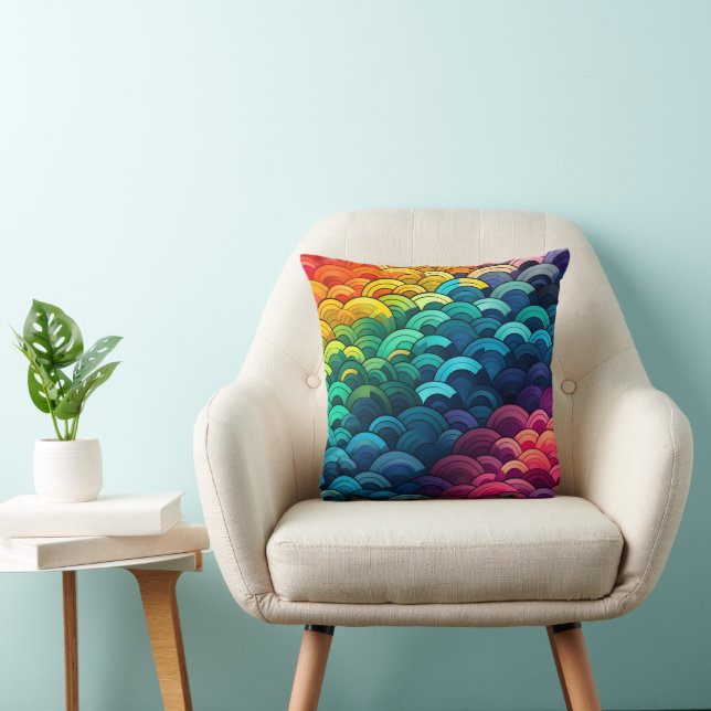 Rainbow Scale Pattern Cushion (Chair)