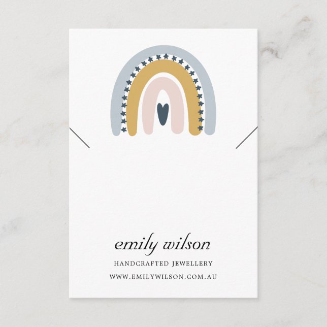 RAINBOW SCANDI NECKLACE BRACELET DISPLAY CARD (Front)