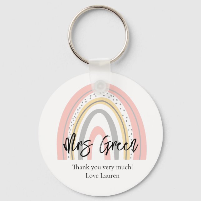 Rainbow school teacher key ring (Front)