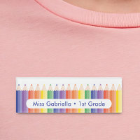 Rainbow School Teacher Magnetic Name Tag