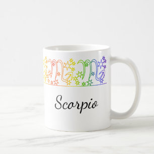 Rainbow Scorpio Star Sign Personalised Mug