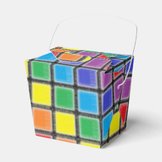 Rainbow Scratched Squares Favour Box