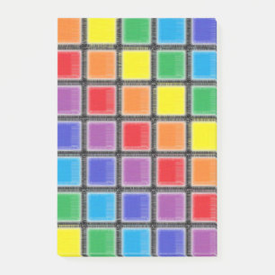 Rainbow Scratched Squares Post-it Notes