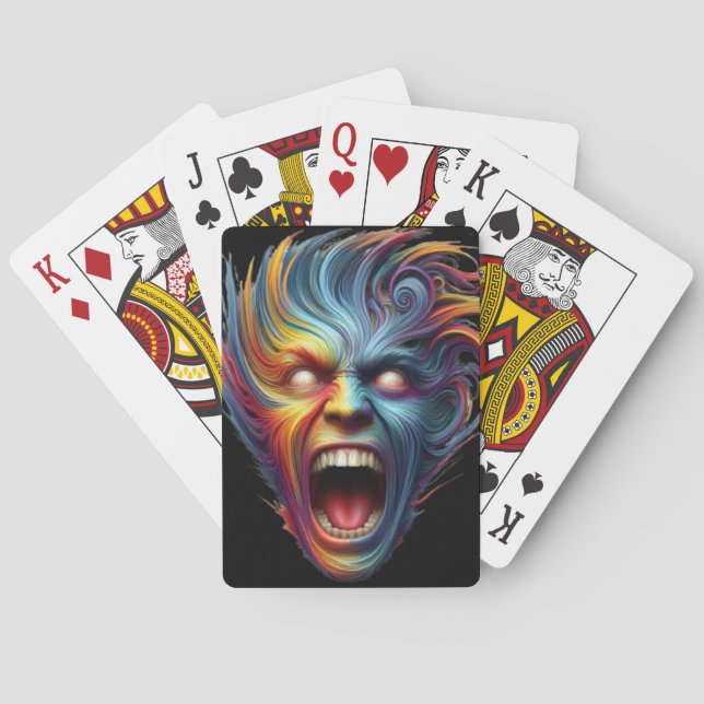 Rainbow Scream: Psychedelic Emotional Release Playing Cards (Back)