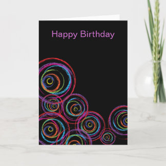 Rainbow Scribble Circles Card