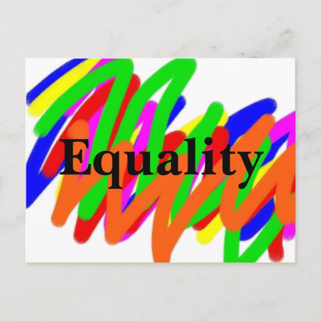 Rainbow Scribble Equality postcard (Front)