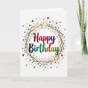 Rainbow Script Birthday Card