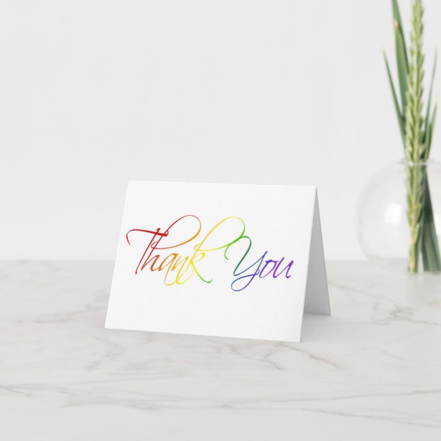 Rainbow Scriptina Thank You Card (Front)