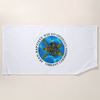 Rainbow Sea Turtle Beach Towel