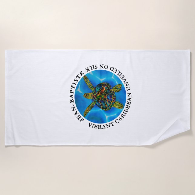 Rainbow Sea Turtle Beach Towel (Front)