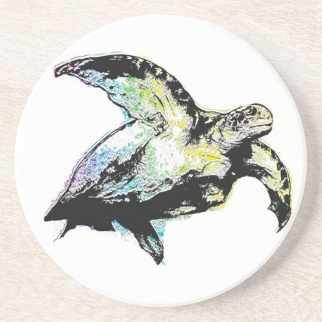 Rainbow Sea Turtle Coaster (Front)