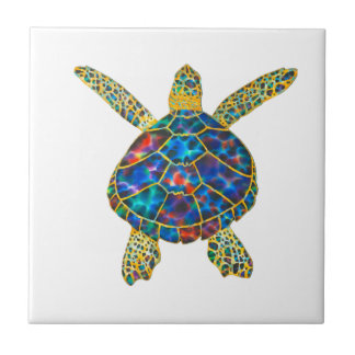 Rainbow Sea Turtle Copy Ceramic Tile