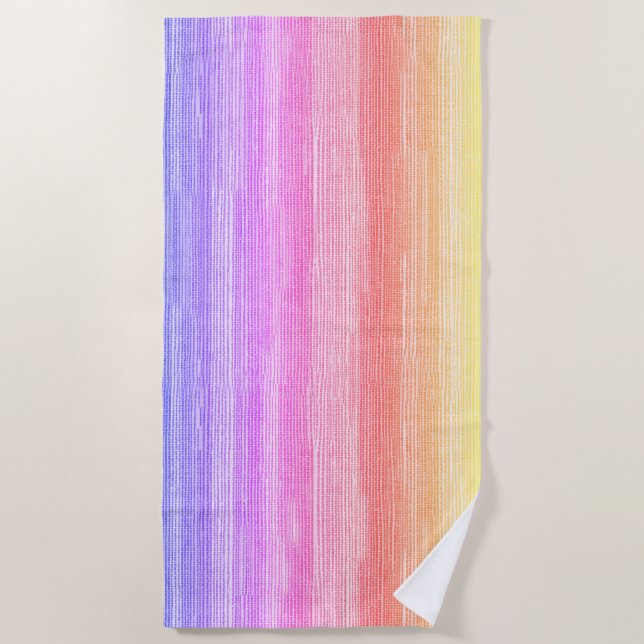 Rainbow Seagrass Tropical Neon Beach Towel (Front)