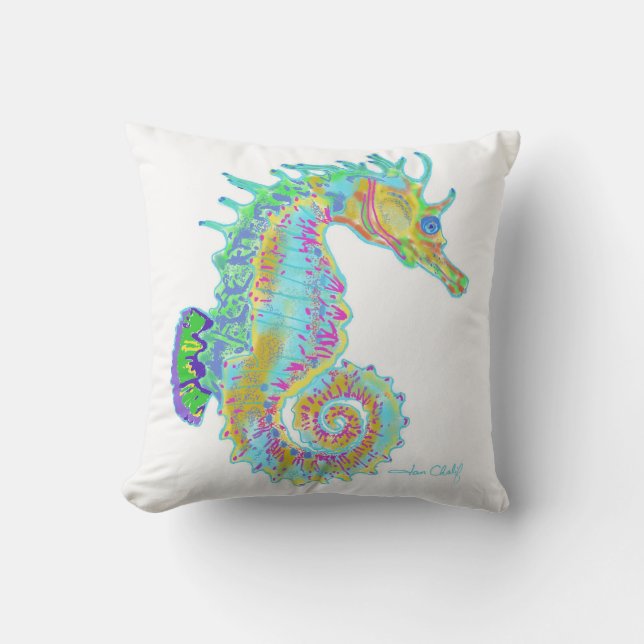 Rainbow Seahorse Pillow (Front)
