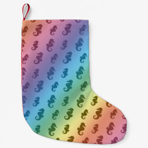 Rainbow seahorses small christmas stocking