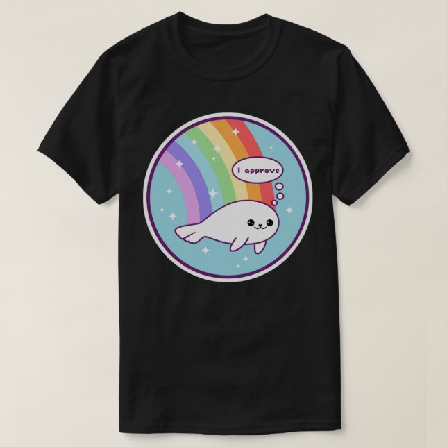 Rainbow Seal of Approval T-Shirt (Design Front)