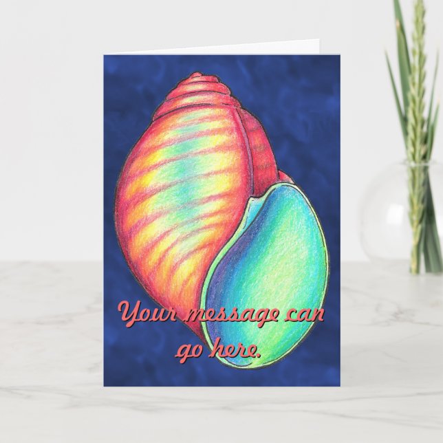 Rainbow Seashell Card (Front)