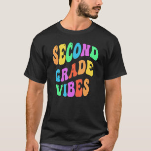 Rainbow SECOND GRADE VIBES Retro 2nd Gr Little Mis T-Shirt