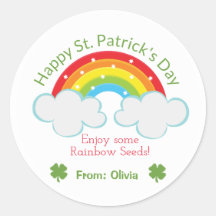 Rainbow Seeds St. Patrick's Day Custom Sticker