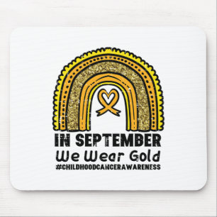 Rainbow September We Wear Gold Childhood Cancer Aw Mouse Pad