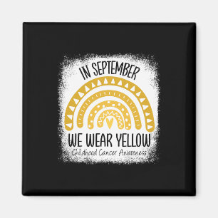 Rainbow September We Wear Yellow Childhood Cancer Magnet