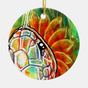 Rainbow Serpant  Ceramic Ornament
