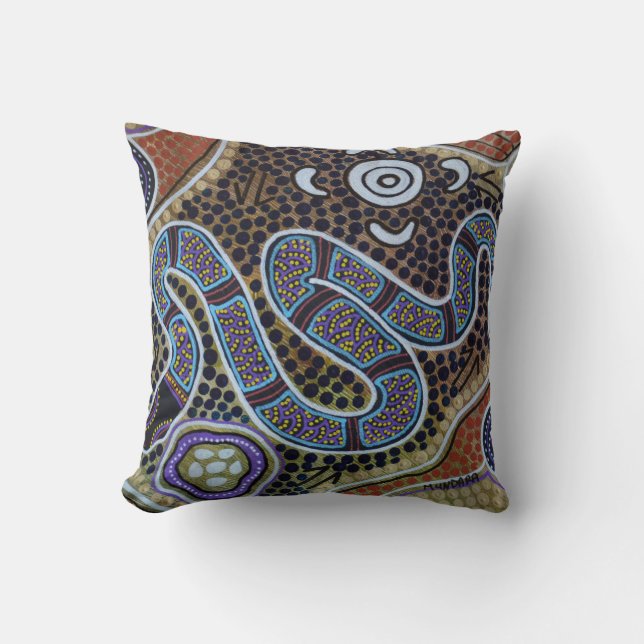 Rainbow Serpent Pillow Cushion (Front)