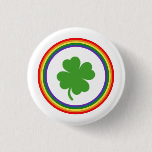 Rainbow Shamrock Button