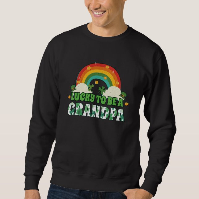 Rainbow Shamrock Leprechaun Saint Patrick's Lucky  Sweatshirt (Front)