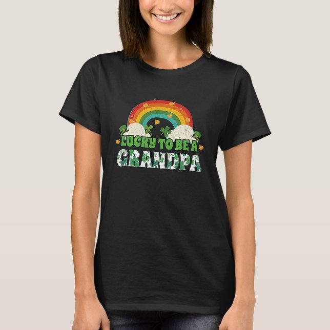 Rainbow Shamrock Leprechaun Saint Patrick's Lucky  T-Shirt (Front)