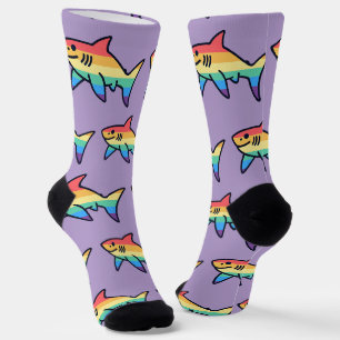Rainbow Shark Pride - Kawaii Nautical LGBTQ+ Socks