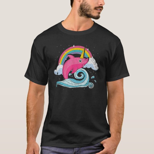 Rainbow Sharkicorn Ocean Animal Fantasy Shark Unic T-Shirt (Front)