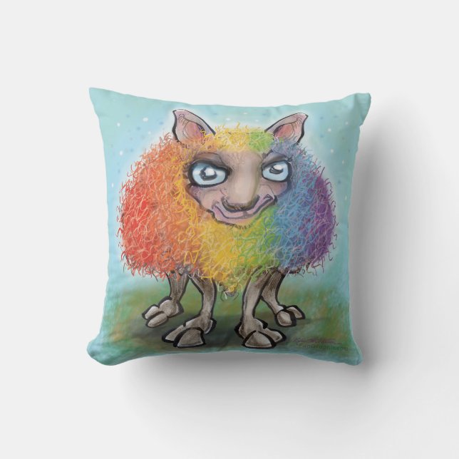 Rainbow Sheep Cushion (Front)