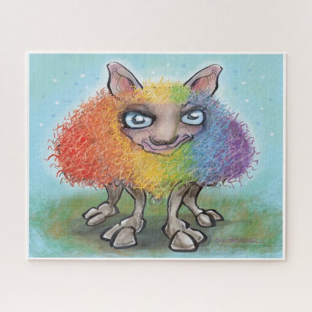 Rainbow Sheep Jigsaw Puzzle (Horizontal)