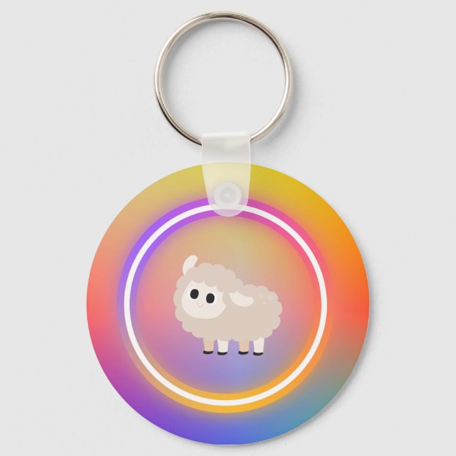 Rainbow Sheep Keychain (Front)