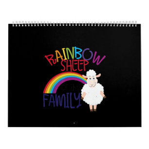 Rainbow sheep of family Colourful Sheep Gift Calendar