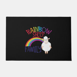 Rainbow sheep of family Colourful Sheep Gift Doormat