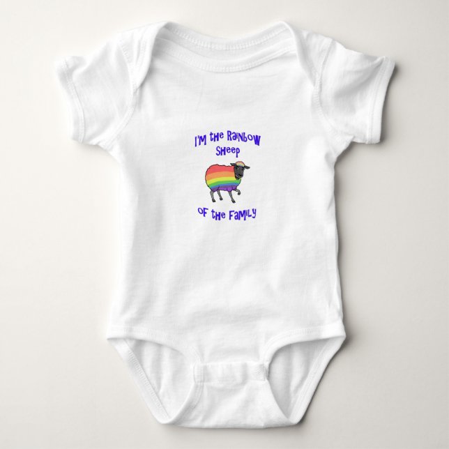 Rainbow Sheep of the Family Baby Bodysuit (Front)