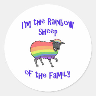 Rainbow Sheep of the Family Classic Round Sticker