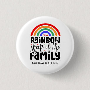 RAINBOW SHEEP OF THE FAMILY Funny Gay 3 Cm Round Badge