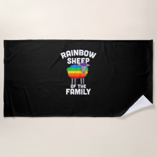 Rainbow Sheep Of The Family Gay Pride LGBTQ Equali Beach Towel