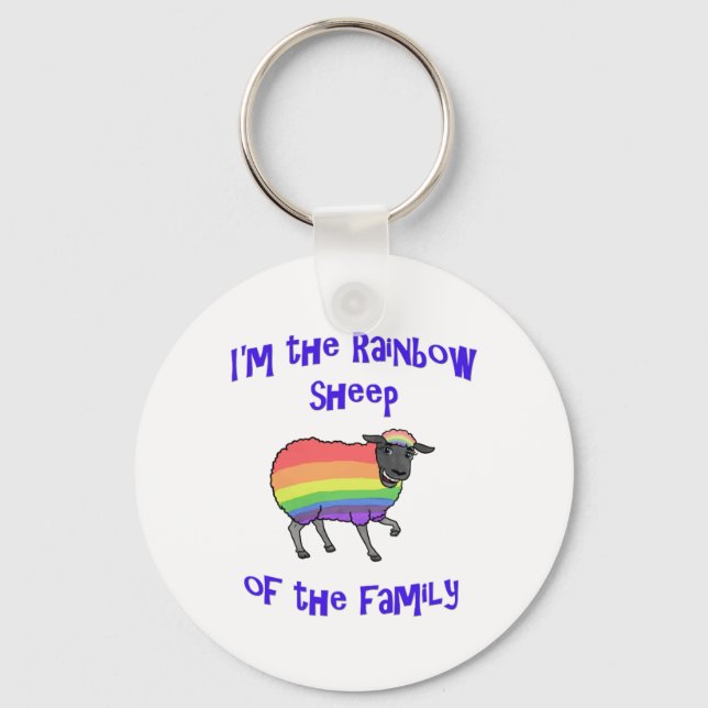 Rainbow Sheep of the Family Key Ring (Front)