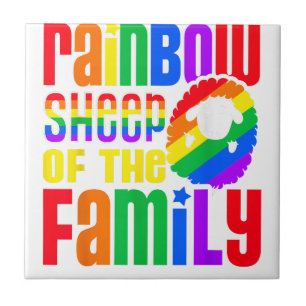 Rainbow Sheep Of The Family LGBT Pride Ceramic Tile